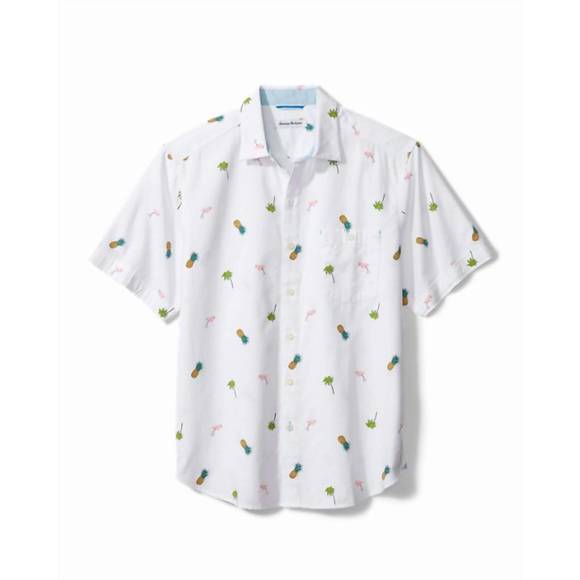 TOMMY BAHAMA Other - NEW TOMMY BAHAMA men's flamingo tango camp shirt in white